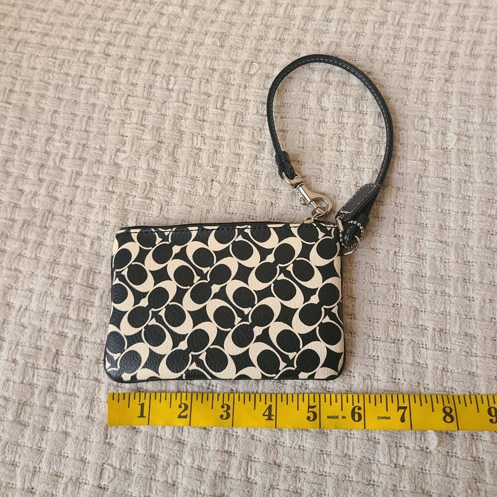 Coach Black and White Patterned Wristlet - Picture 5 of 9